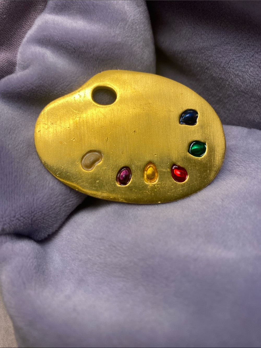 MMA Museum of modern art Gold-Tone Artist Palette Brooch — Multicolor Accent Pin